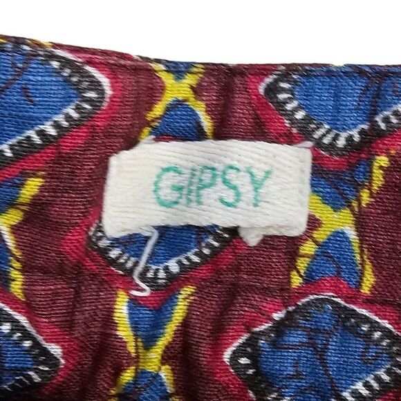 Gipsy Brand Skirt Womens Size Medium Red Blue Retro Mini Skater Boho - Picture 4 of 6